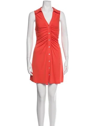 Pre-owned Cinq À Sept V-neck Mini Dress In Orange