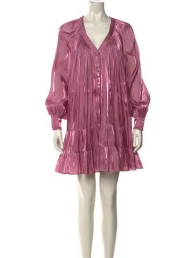 Pre-owned Cinq À Sept V-neck Mini Dress In Pink