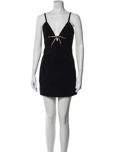 Pre-owned Cinq À Sept V-neck Mini Dress W/ Tags In Black