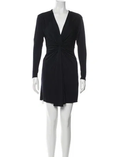 Pre-owned Cinq À Sept V-neck Mini Dress W/ Tags In Black