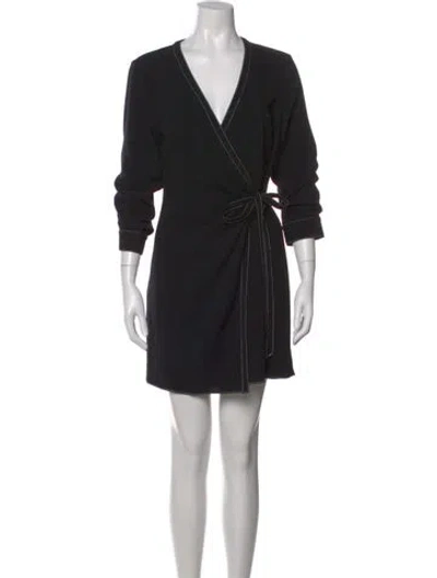 Pre-owned Cinq À Sept V-neck Mini Dress W/ Tags In Black