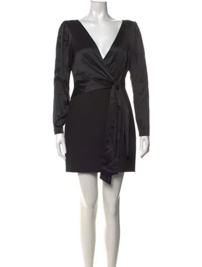 Pre-owned Cinq À Sept V-neck Mini Dress W/ Tags In Black