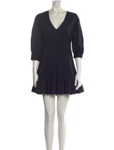 Pre-owned Cinq À Sept V-neck Mini Dress W/ Tags In Blue