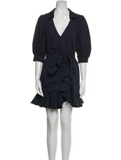 Pre-owned V-neck Mini Dress W/ Tags In Blue from The RealReal