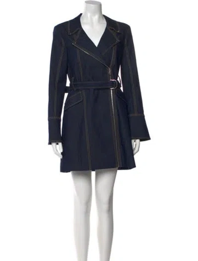 Pre-owned Cinq À Sept V-neck Mini Dress W/ Tags In Blue