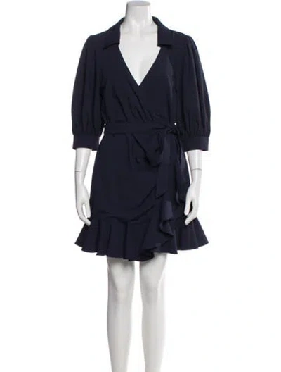 Pre-owned Cinq À Sept V-neck Mini Dress W/ Tags In Blue