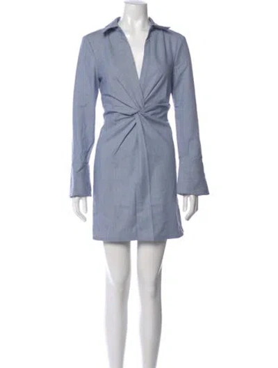 Pre-owned Cinq À Sept V-neck Mini Dress W/ Tags In Blue