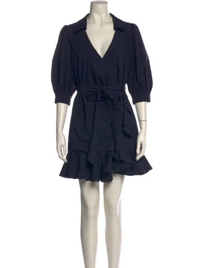 Pre-owned Cinq À Sept V-neck Mini Dress W/ Tags In Blue