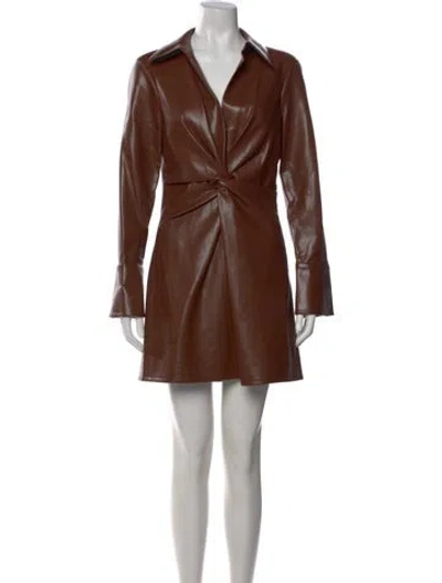 Pre-owned Cinq À Sept V-neck Mini Dress W/ Tags In Brown