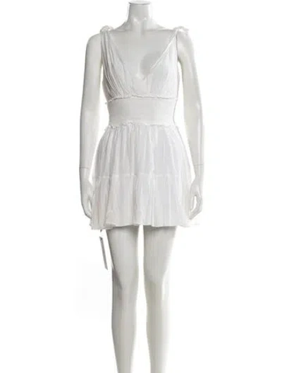 Pre-owned Cinq À Sept V-neck Mini Dress W/ Tags In Neutral
