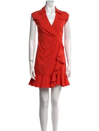 Pre-owned Cinq À Sept V-neck Mini Dress W/ Tags In Orange