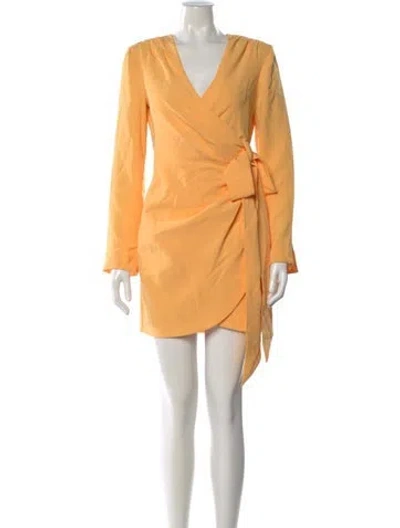Pre-owned Cinq À Sept V-neck Mini Dress W/ Tags In Orange