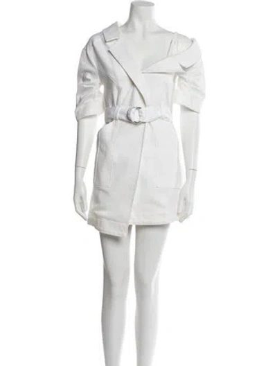 Pre-owned Cinq À Sept V-neck Mini Dress In White