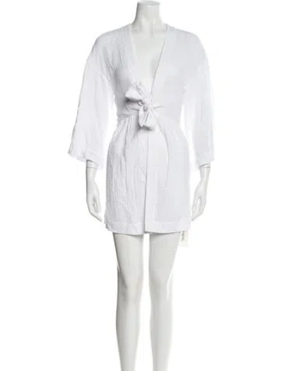Pre-owned Cinq À Sept V-neck Mini Dress In White