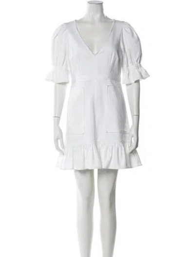 Pre-owned Cinq À Sept V-neck Mini Dress In White