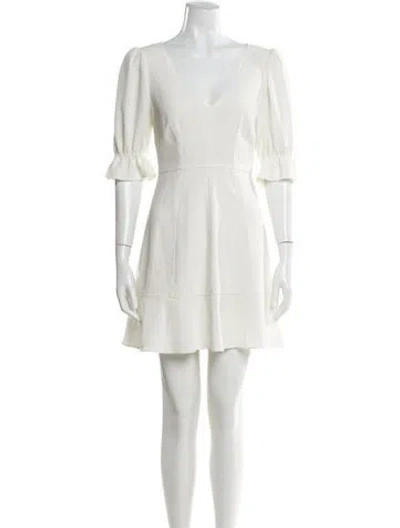 Pre-owned Cinq À Sept V-neck Mini Dress In White