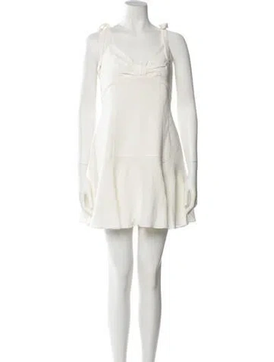 Pre-owned Cinq À Sept V-neck Mini Dress In White