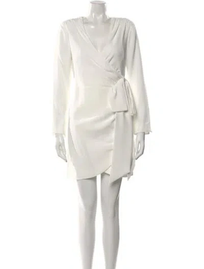 Pre-owned Cinq À Sept V-neck Mini Dress In White