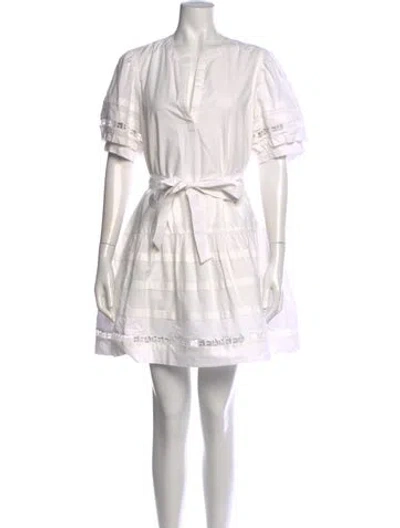 Pre-owned Cinq À Sept V-neck Mini Dress In White