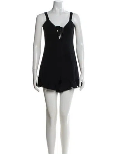Pre-owned Cinq À Sept V-neck Romper In Black