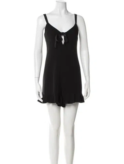 Pre-owned Cinq À Sept V-neck Romper In Black