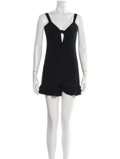 Pre-owned Cinq À Sept V-neck Romper In Black