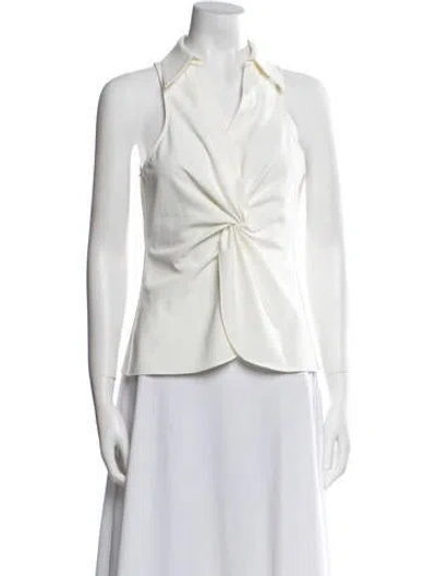 Pre-owned Cinq À Sept V-neck Sleeveless Blouse In Neutral