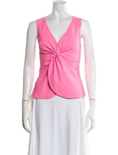 Pre-owned Cinq À Sept V-neck Sleeveless Top In Pink