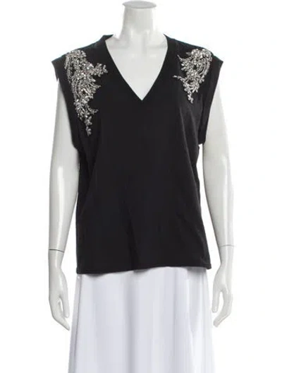 Pre-owned Cinq À Sept V-neck Sleeveless T-shirt In Multi