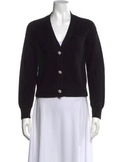 Pre-owned Cinq À Sept V-neck Sweater In Black