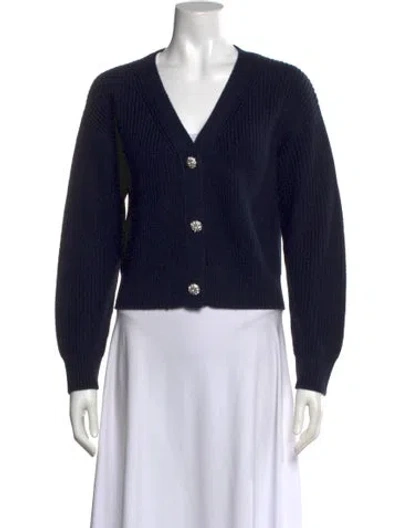 Pre-owned Cinq À Sept V-neck Sweater In Black
