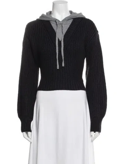 Pre-owned Cinq À Sept V-neck Sweater In Black