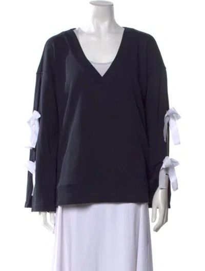 Pre-owned Cinq À Sept V-neck Sweater In Black