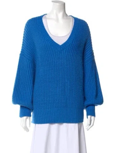 Pre-owned Cinq À Sept V-neck Sweater In Blue