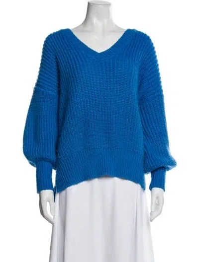 Pre-owned Cinq À Sept V-neck Sweater In Blue