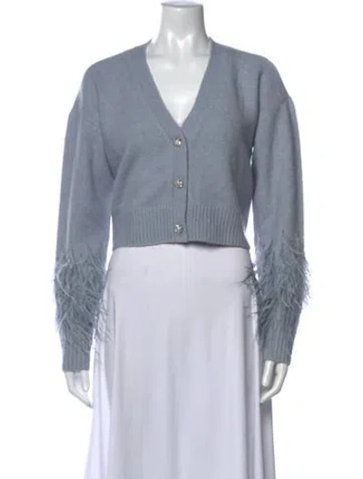 Pre-owned Cinq À Sept V-neck Sweater In Blue