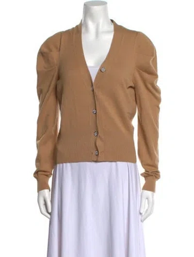 Pre-owned Cinq À Sept V-neck Sweater In Brown
