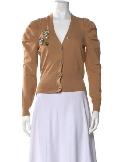 Pre-owned Cinq À Sept V-neck Sweater In Brown