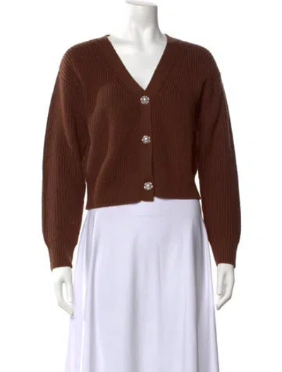 Pre-owned Cinq À Sept V-neck Sweater In Brown