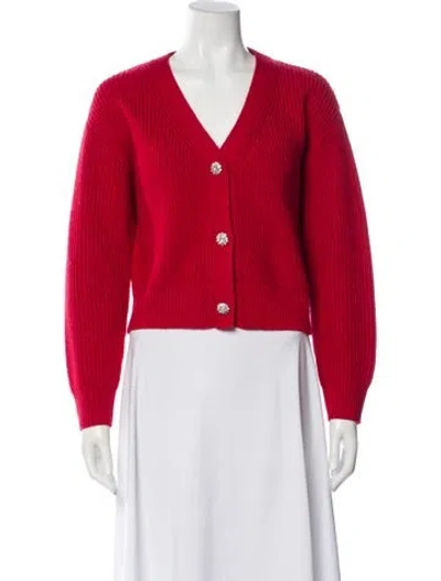 Pre-owned Cinq À Sept V-neck Sweater In Burgundy