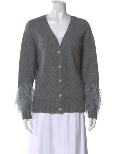Pre-owned Cinq À Sept V-neck Sweater In Gray