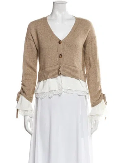 Pre-owned Cinq À Sept V-neck Sweater In Neutral