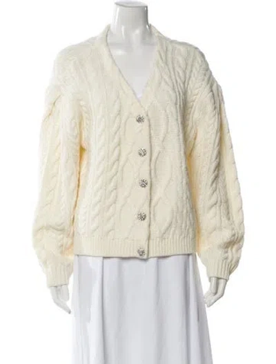 Pre-owned Cinq À Sept V-neck Sweater In Neutral