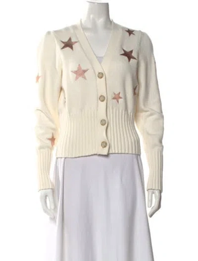 Pre-owned Cinq À Sept V-neck Sweater In Neutral