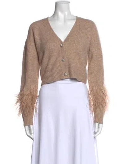 Pre-owned Cinq À Sept V-neck Sweater In Neutral