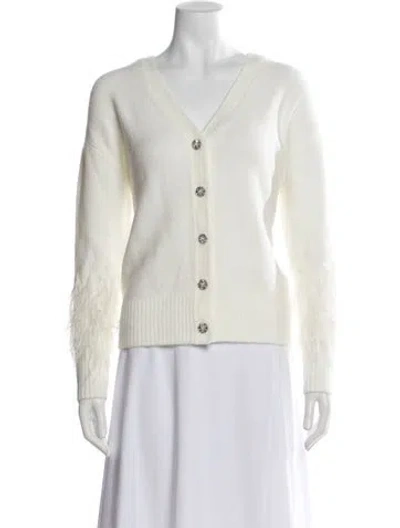 Pre-owned Cinq À Sept V-neck Sweater In Neutrals