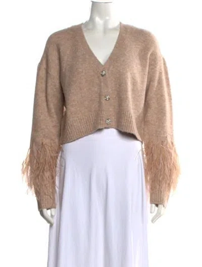 Pre-owned Cinq À Sept V-neck Sweater In Neutrals