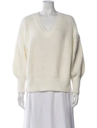 Pre-owned Cinq À Sept V-neck Sweater In Neutrals