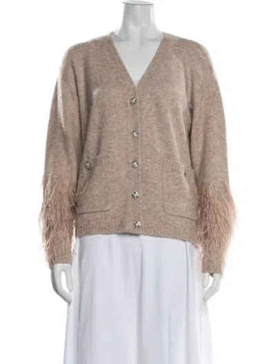 Pre-owned Cinq À Sept V-neck Sweater In Neutrals