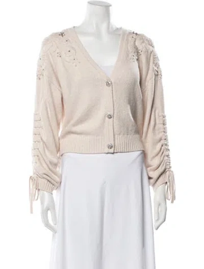 Pre-owned Cinq À Sept V-neck Sweater In Neutrals